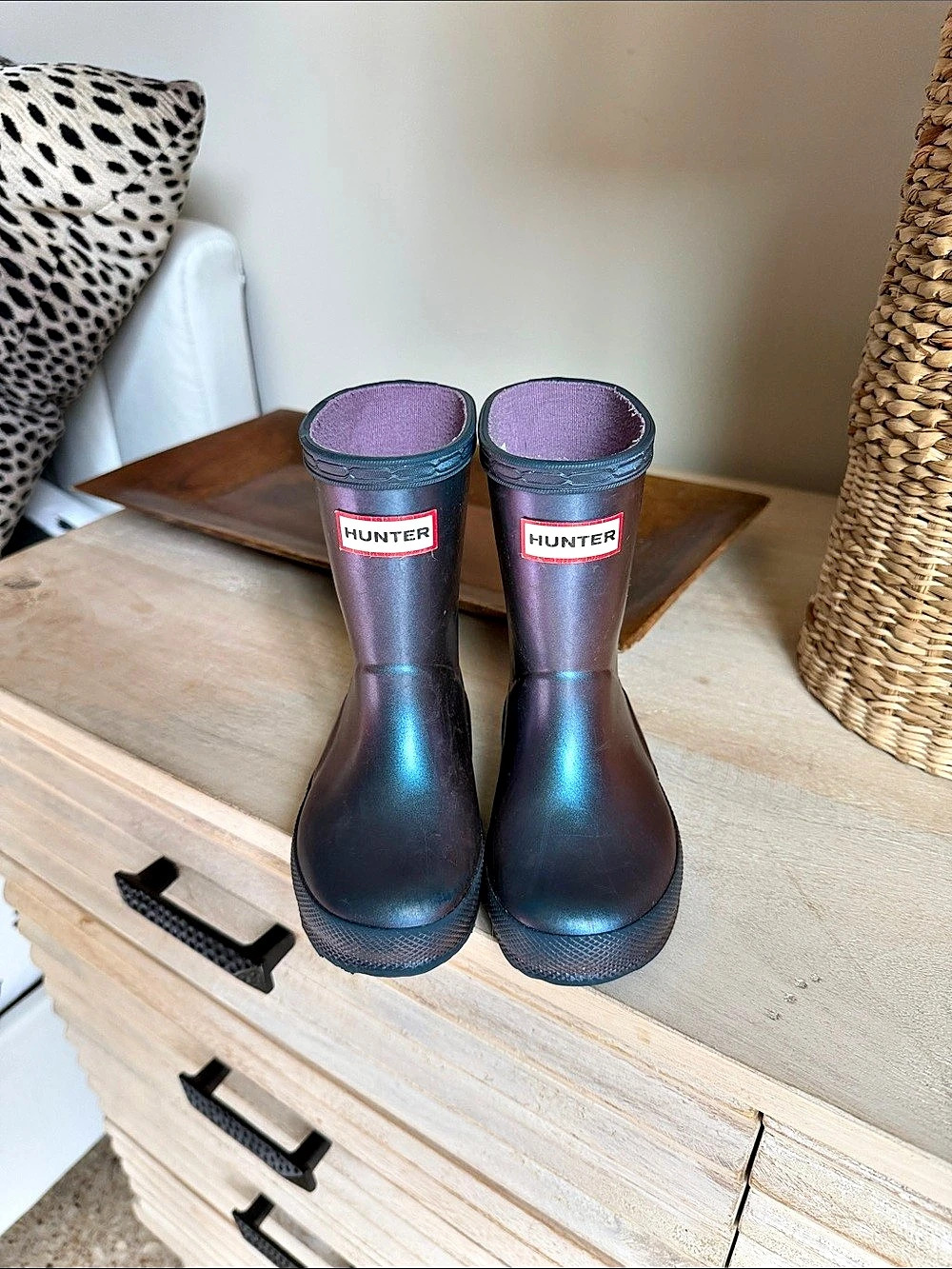 Hunter Kids First Nebula Rain Boots Blue US 5